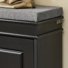 SoBuy FSR64-SCH Meuble à Chaussures avec Banc et Coussin, 2 Abattants, Rangement Étroit pour Entrée, Noir 104x24x51cm