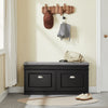 SoBuy FSR64-SCH Meuble à Chaussures avec Banc et Coussin, 2 Abattants, Rangement Étroit pour Entrée, Noir 104x24x51cm