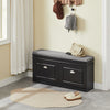 SoBuy FSR64-SCH Meuble à Chaussures avec Banc et Coussin, 2 Abattants, Rangement Étroit pour Entrée, Noir 104x24x51cm
