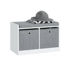 SoBuy FSR65-K-DG Banc de Rangement Coffre à Jouets avec 2 Paniers et Coussin Rembourré Meuble d'Entrée