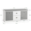 SoBuy FSR66-HG Banc de Rangement avec Coussin Rembourré Commode à Chaussure