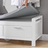 SoBuy FSR74-W Banc à Chaussures Meuble Chaussure Entrée - Banc de Rangement avec Tiroirs Fermés + Coussin Confortable - Rangement Chaussures pour Entrée, Salon ou Chambre - Blanc, 100x40x40cm