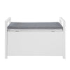 SoBuy FSR76-W Meuble Chaussure Banc à Chaussures Rangement Fermé avec Coussin - Banc d'Entrée Stable avec Coffre 120kg, Blanc 86x38x54cm