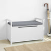 SoBuy FSR76-W Meuble Chaussure Banc à Chaussures Rangement Fermé avec Coussin - Banc d'Entrée Stable avec Coffre 120kg, Blanc 86x38x54cm