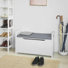 SoBuy FSR76-W Meuble Chaussure Banc à Chaussures Rangement Fermé avec Coussin - Banc d'Entrée Stable avec Coffre 120kg, Blanc 86x38x54cm