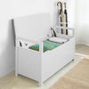 SoBuy FSR76-W Meuble Chaussure Banc à Chaussures Rangement Fermé avec Coussin - Banc d'Entrée Stable avec Coffre 120kg, Blanc 86x38x54cm