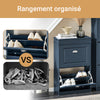SoBuy FSR78-B Meuble Chaussure Rangement Chaussure avec 2 Abattants, Armoire à Chaussures Entrée, Meuble à Chaussures, Range Chaussures 8 Paires, pour Couloir, Entrée, 54x24x83 cm, Bleu