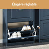 SoBuy FSR78-B Meuble Chaussure Rangement Chaussure avec 2 Abattants, Armoire à Chaussures Entrée, Meuble à Chaussures, Range Chaussures 8 Paires, pour Couloir, Entrée, 54x24x83 cm, Bleu
