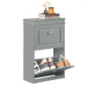 SoBuy FSR78-HG Meuble Chaussure Rangement Chaussure avec 2 Abattants, Armoire à Chaussures Entrée, Meuble à Chaussures, Range Chaussures 8 Paires, pour Couloir, Entrée, 54x24x83 cm, Gris