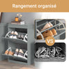SoBuy FSR78-HG Meuble Chaussure Rangement Chaussure avec 2 Abattants, Armoire à Chaussures Entrée, Meuble à Chaussures, Range Chaussures 8 Paires, pour Couloir, Entrée, 54x24x83 cm, Gris