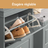 SoBuy FSR78-HG Meuble Chaussure Rangement Chaussure avec 2 Abattants, Armoire à Chaussures Entrée, Meuble à Chaussures, Range Chaussures 8 Paires, pour Couloir, Entrée, 54x24x83 cm, Gris