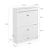 SoBuy FSR78-L-W Meuble Chaussure Rangement Chaussure 2 Abattants, Armoire à Chaussures Entrée, Meuble à Chaussures Range Chaussures 12 Paires pour Couloir, Entrée 75x24x96cm Blanc