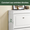SoBuy FSR78-L-W Meuble Chaussure Rangement Chaussure 2 Abattants, Armoire à Chaussures Entrée, Meuble à Chaussures Range Chaussures 12 Paires pour Couloir, Entrée 75x24x96cm Blanc