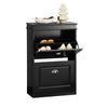 SoBuy FSR78-SCH Meuble Chaussure Rangement Chaussure avec 2 Abattants, Armoire à Chaussures Entrée, Meuble à Chaussures, Range Chaussures 8 Paires, pour Couloir, Entrée, 54x24x83 cm, Noir