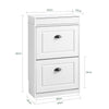 SoBuy FSR78-WG Meuble Chaussure Rangement Chaussure avec 2 Abattants, Armoire à Chaussures Entrée Meuble à Chaussures Range Chaussures 8 Paires pour Couloir Entrée 54x24x82 cm Effet bois vieilli Blanc