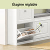 SoBuy FSR78-W Meuble Chaussure Rangement Chaussure avec 2 Abattants, Armoire à Chaussures Entrée, Meuble à Chaussures, Range Chaussures 8 Paires, pour Couloir, Entrée, 54x24x83 cm, Blanc