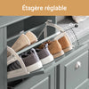 SoBuy FSR79-HG Meuble Chaussure Rangement Chaussure avec 4 Abattants, Armoire à Chaussures Entrée, Meuble à Chaussures, Range Chaussures 16 Paires, pour Couloir, Entrée, 105x24x83 cm, Gris