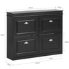 SoBuy FSR79-SCH Meuble Chaussure Rangement Chaussure avec 4 Abattants, Armoire à Chaussures Entrée, Meuble à Chaussures, Range Chaussures 16 Paires, pour Couloir, Entrée, 105x24x83 cm, Noir