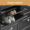 SoBuy FSR79-SCH Meuble Chaussure Rangement Chaussure avec 4 Abattants, Armoire à Chaussures Entrée, Meuble à Chaussures, Range Chaussures 16 Paires, pour Couloir, Entrée, 105x24x83 cm, Noir