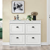 SoBuy FSR79-WG Meuble Chaussure Rangement Chaussure 4 Abattants Armoire à Chaussures Entrée, Meuble à Chaussures Range Chaussures 16 Paires pour Couloir Entrée 103x23x82cm Effet Bois Vieilli Blanc