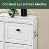 SoBuy FSR79-WG Meuble Chaussure Rangement Chaussure 4 Abattants Armoire à Chaussures Entrée, Meuble à Chaussures Range Chaussures 16 Paires pour Couloir Entrée 103x23x82cm Effet Bois Vieilli Blanc
