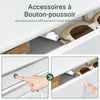 SoBuy FSR79-WG + FSR78-WG – Ensemble Meubles à Chaussures Entrée, Armoire à Chaussures 4 + 2 Abattants, Gain de Place, Rangement 24 Paires, Effet Bois Vieilli Blanc