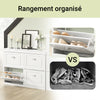 SoBuy FSR79-W Meuble Chaussure Rangement Chaussure avec 4 Abattants, Armoire à Chaussures Entrée, Meuble à Chaussures, Range Chaussures 16 Paires, pour Couloir, Entrée, 105x24x83 cm, Blanc