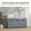 SoBuy FSR80-SG Meuble Chaussures Rangement Chaussures Banc d'Entrée - 2 Portes, 1 Cube de Rangement avec Coussin Rembourré, Gris Clair - Idéal pour Entrée, Chambre, Salon - 90x35x45cm, Max 120kg