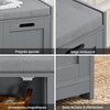 SoBuy FSR80-SG Meuble Chaussures Rangement Chaussures Banc d'Entrée - 2 Portes, 1 Cube de Rangement avec Coussin Rembourré, Gris Clair - Idéal pour Entrée, Chambre, Salon - 90x35x45cm, Max 120kg