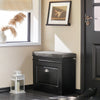 SoBuy FSR82-K-SCH Meuble Chaussure Banc d’Entrée - Banc à Chaussures avec Rangement à Abattant et Coussin - Rangement Chaussures pour Couloir ou Salon - Capacité 150kg, Noir, 61x24x51cm