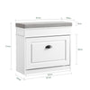 SoBuy FSR82-K-WG Meuble Chaussure Banc d'Entrée - Banc à Chaussures avec Rangement à Abattant et Coussin Rangement Chaussures pour Couloir, Salon 61x24x51cm, Capacité 113kg, Effet Bois Vieilli Blanc