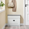 SoBuy FSR82-K-WG Meuble Chaussure Banc d'Entrée - Banc à Chaussures avec Rangement à Abattant et Coussin Rangement Chaussures pour Couloir, Salon 61x24x51cm, Capacité 113kg, Effet Bois Vieilli Blanc