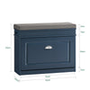 SoBuy FSR82-L-B Meuble Chaussure d’Entrée - Banc à Chaussures avec Rangement à Abattant et Coussin - Banc de Rangement Chaussures pour Couloir ou Salon - 75x24x51 cm, Capacité 150kg, Bleu