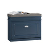 SoBuy FSR82-L-B Meuble Chaussure d’Entrée - Banc à Chaussures avec Rangement à Abattant et Coussin - Banc de Rangement Chaussures pour Couloir ou Salon - 75x24x51 cm, Capacité 150kg, Bleu