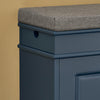 SoBuy FSR82-L-B Meuble Chaussure d’Entrée - Banc à Chaussures avec Rangement à Abattant et Coussin - Banc de Rangement Chaussures pour Couloir ou Salon - 75x24x51 cm, Capacité 150kg, Bleu