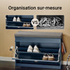 SoBuy FSR82-L-B Meuble Chaussure d’Entrée - Banc à Chaussures avec Rangement à Abattant et Coussin - Banc de Rangement Chaussures pour Couloir ou Salon - 75x24x51 cm, Capacité 150kg, Bleu