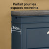 SoBuy FSR82-L-B Meuble Chaussure d’Entrée - Banc à Chaussures avec Rangement à Abattant et Coussin - Banc de Rangement Chaussures pour Couloir ou Salon - 75x24x51 cm, Capacité 150kg, Bleu