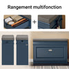 SoBuy FSR82-L-B Meuble Chaussure d’Entrée - Banc à Chaussures avec Rangement à Abattant et Coussin - Banc de Rangement Chaussures pour Couloir ou Salon - 75x24x51 cm, Capacité 150kg, Bleu
