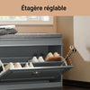 SoBuy FSR82-L-HG Meuble Chaussure d’Entrée - Banc à Chaussures avec Rangement à Abattant et Coussin - Banc de Rangement Chaussures pour Couloir ou Salon - 75x24x51 cm, Capacité 150kg, Gris