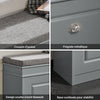 SoBuy FSR82-L-HG Meuble Chaussure d’Entrée - Banc à Chaussures avec Rangement à Abattant et Coussin - Banc de Rangement Chaussures pour Couloir ou Salon - 75x24x51 cm, Capacité 150kg, Gris