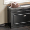 SoBuy FSR82-L-SCH Banc à Chaussures, Meuble à Chaussures avec Assise Coussin Rembourré et 1 Abattant, Rangement à Chaussure, Banc de Rangement pour Salon, Entrée, Chambre, L75xP24xH51 cm, Noir