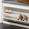 SoBuy FSR82-L-W Meuble Chaussure Banc d’Entrée - Banc à Chaussures avec Rangement à Abattant et Coussin - Rangement Chaussures pour Couloir ou Salon - 75x24x51 cm, Capacité 150kg, Blanc