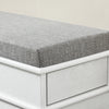 SoBuy FSR82-L-WG Meuble Chaussure Banc d'Entrée - Banc à Chaussures avec Rangement à Abattant et Coussin Rangement Chaussures pour Couloir, Salon 75x24x51cm, Capacité 180kg, Effet Bois Vieilli Blanc
