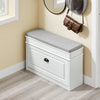 SoBuy FSR82-L-WG Meuble Chaussure Banc d'Entrée - Banc à Chaussures avec Rangement à Abattant et Coussin Rangement Chaussures pour Couloir, Salon 75x24x51cm, Capacité 180kg, Effet Bois Vieilli Blanc