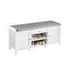 SoBuy FSR83-W Banc de Rangement avec Coussin Rembourré Meuble Bas Entrée Commode à Chaussure Banquette Confortable