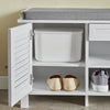 SoBuy FSR83-W Banc de Rangement avec Coussin Rembourré Meuble Bas Entrée Commode à Chaussure Banquette Confortable