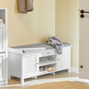 SoBuy FSR83-W Banc de Rangement avec Coussin Rembourré Meuble Bas Entrée Commode à Chaussure Banquette Confortable