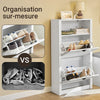 SoBuy FSR87-K-W Meuble à chaussures Armoire à Chaussures Commode à Chaussures 2 abattants
