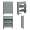 SoBuy FSR89-HG Meuble Chaussure Entrée à Abattants et Tiroir – Armoire à Chaussures Fine Rangement Chaussures Gris 80x25x108 cm, Grande Capacité, Design Compact