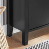 SoBuy FSR89-SCH Armoire à Chaussures Commode à Chaussures Meuble de Rangement à Chaussures 2 abattants Meuble d'entrée Coffre Rangement pour Chaussures avec Un Grand Tiroir Noir – 80x25x108 cm